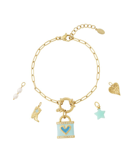 Blauwe liefde DIY armband