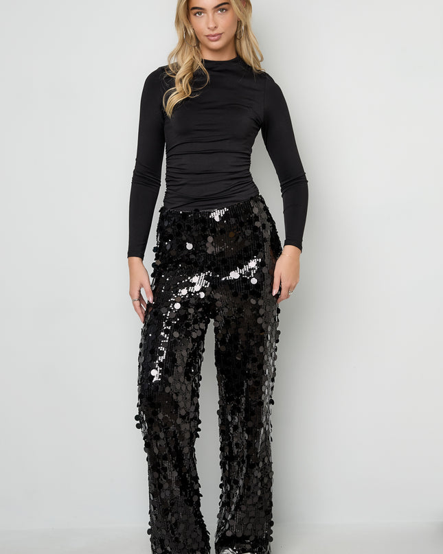 Polyestervezel (polyester) Rechte broek Pailletten Elegante All Fit Kleding