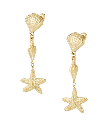 Drievoudige schelp oorbellen