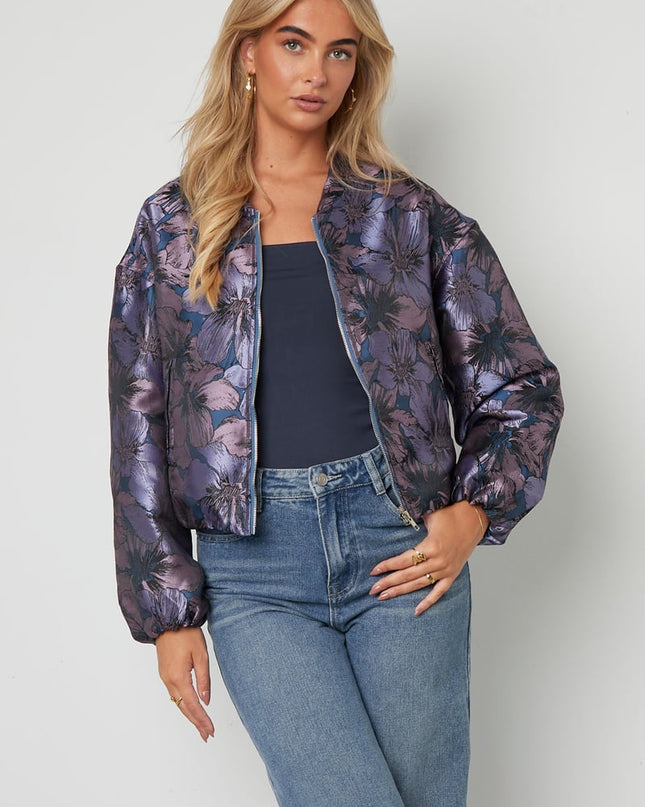 Jacquard Jacket Flower