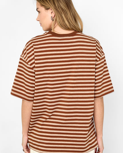 Het kleurrijke gestreepte T-shirt