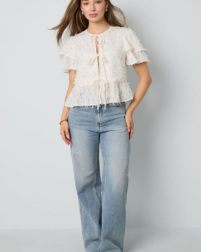 Short sleeve tops Solid color Elegant Spring/Summer