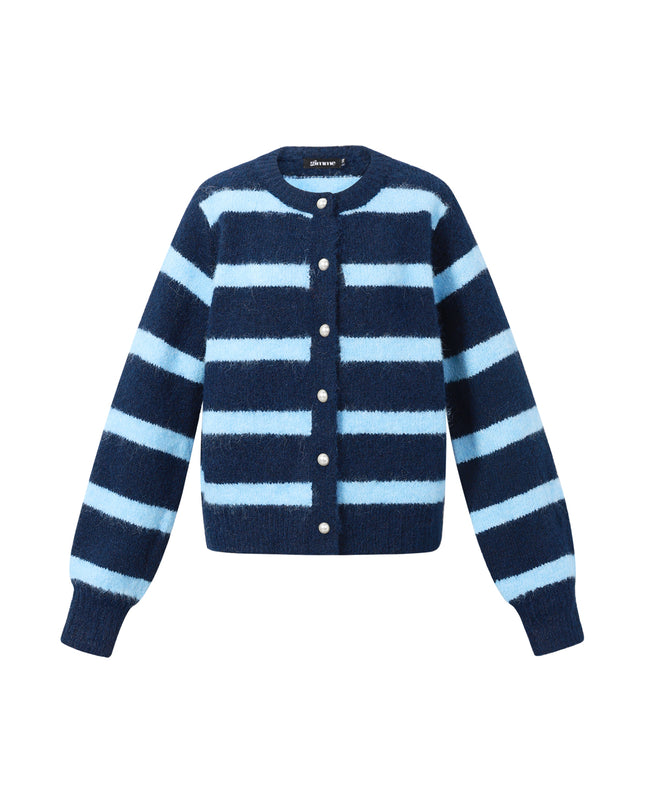 Gebreide Polyestervezel Vrouwen Cardigan Casual Strepen