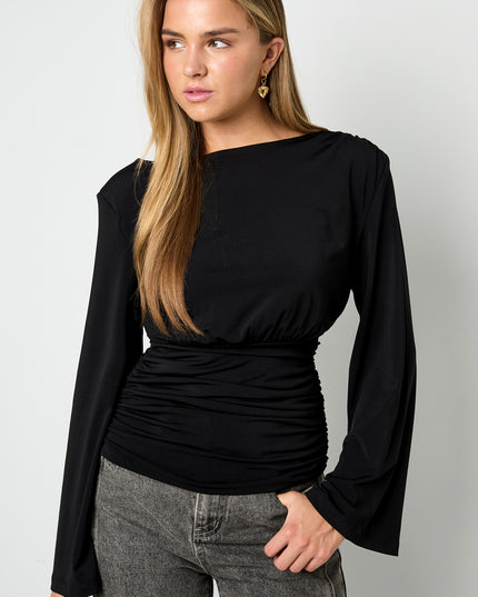 Fitted top with flared sleeves