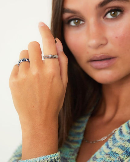 RVS ring stippen steen Zilver Stainless Steel 16