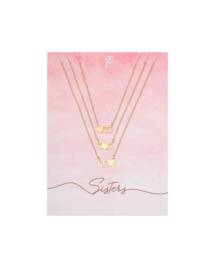 Ketting Three SisterS Goud kleur Stainless Steel