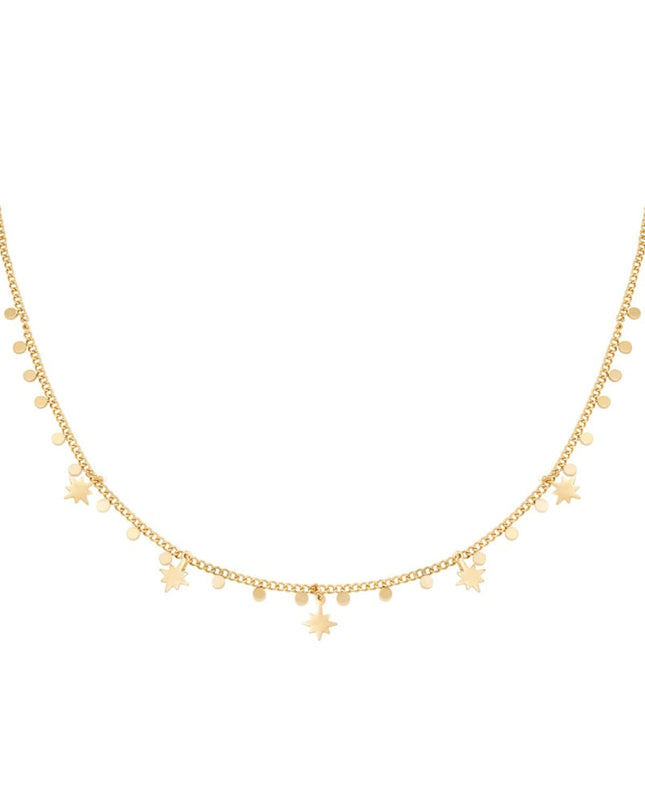 Ketting Universe Charms Goud kleur Stainless Steel