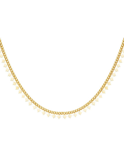 Edelstalen ketting fonkelende sterren Goud kleur Stainless Steel
