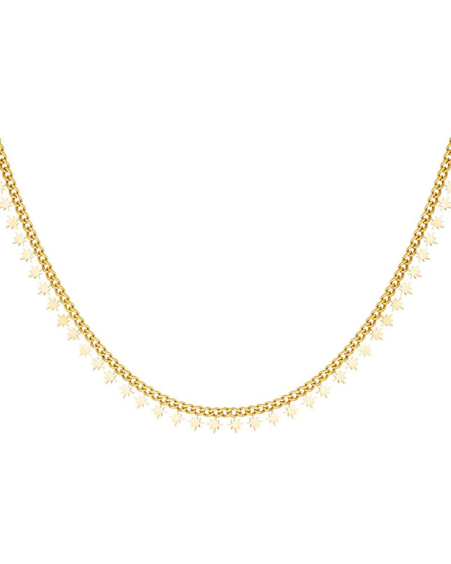 Edelstalen ketting fonkelende sterren Goud kleur Stainless Steel