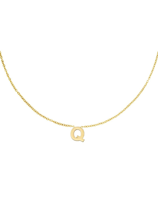 Edelstalen ketting initiaal C Goud kleur Stainless Steel