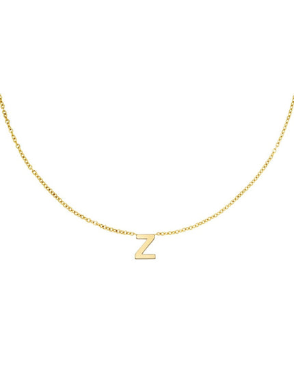 Edelstalen ketting initiaal C Goud kleur Stainless Steel