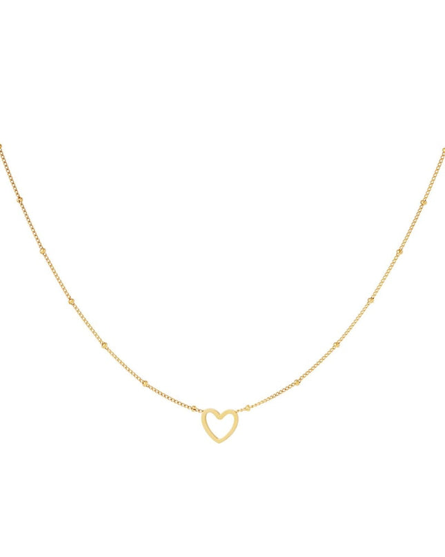 Minimalistische ketting open hart Goud kleur Stainless Steel