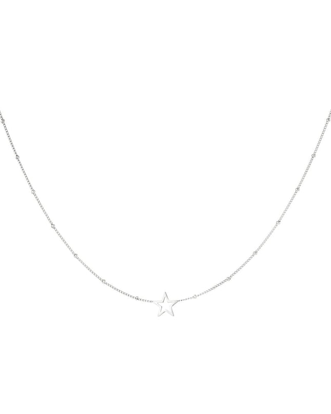 Minimalistische ketting open ster Zilver Stainless Steel