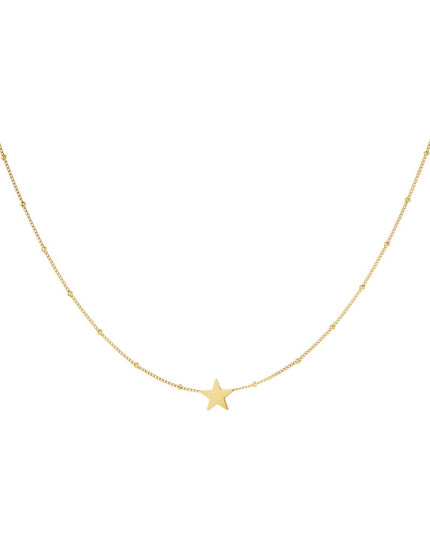 RVS ketting ster Goud kleur Stainless Steel