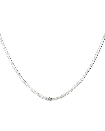 Edelstalen ketting met bloemetje Goud kleur Stainless Steel