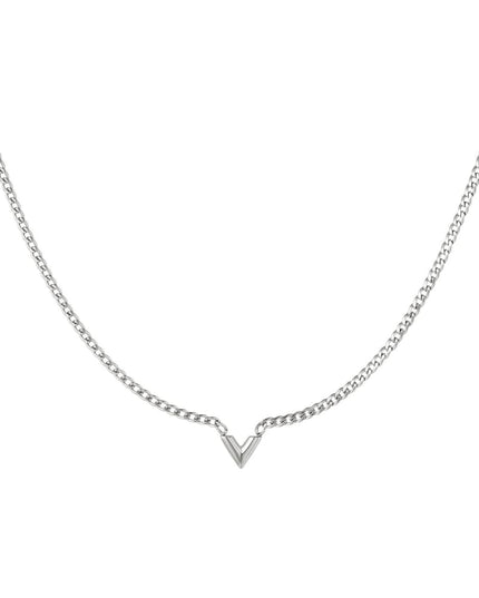 Edelstalen Ketting Letter V Goud kleur Stainless Steel