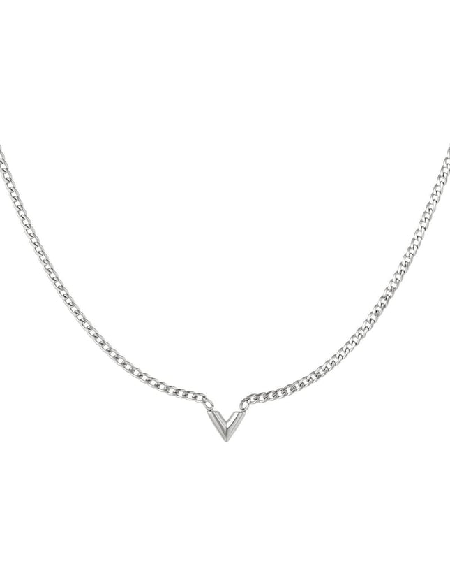 Edelstalen Ketting Letter V Goud kleur Stainless Steel
