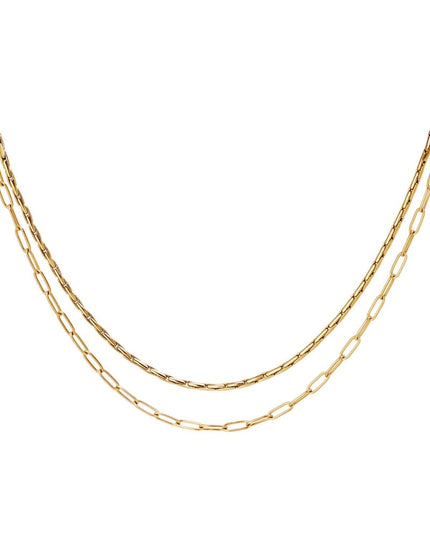 Dubbele roestvrijstalen ketting Goud kleur Stainless Steel