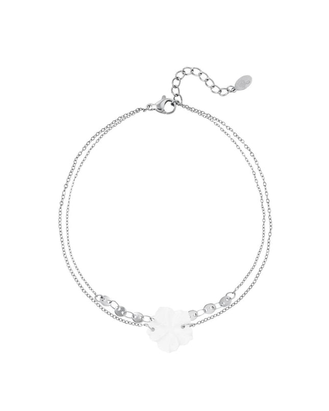 Enkelbandje met bloemen - Strandcollectie Goud kleur Stainless Steel