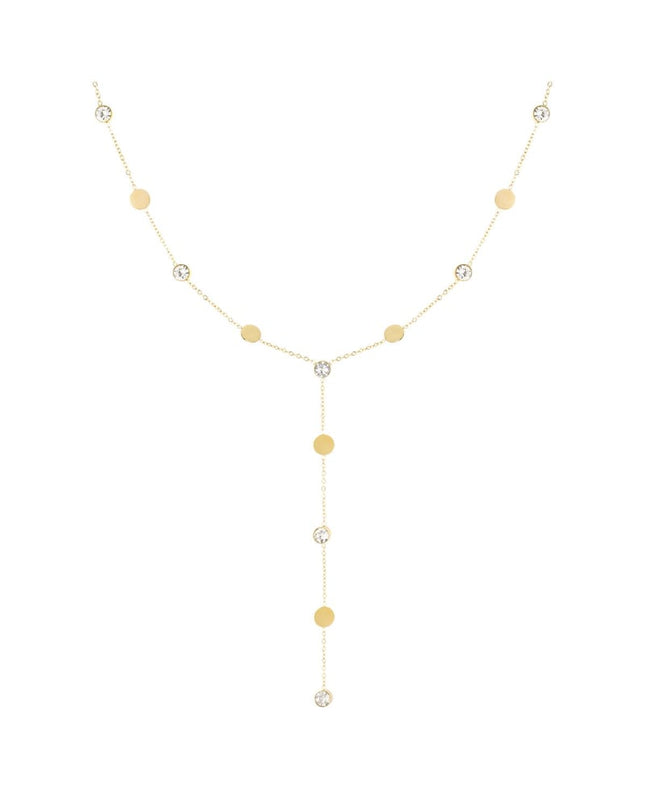 Lange ketting strass Goud kleur Stainless Steel