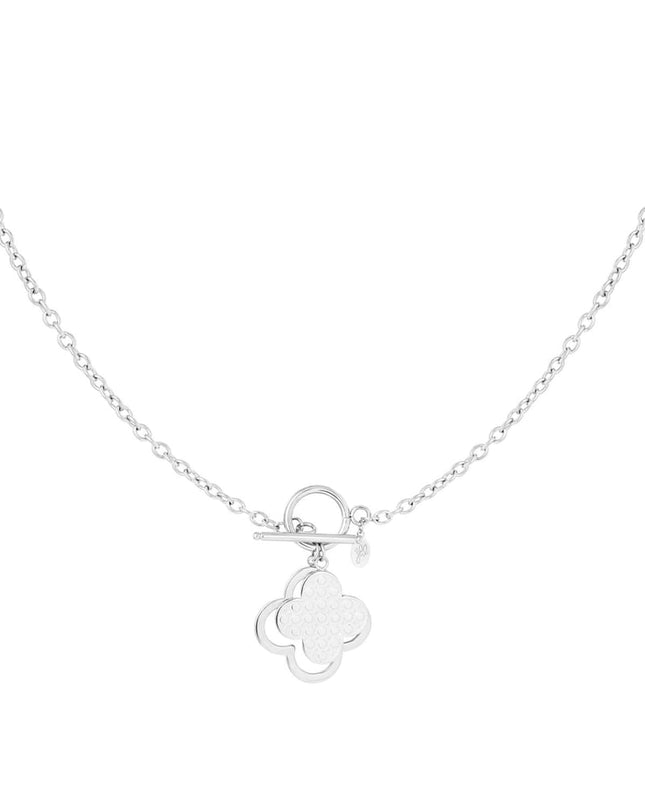 Ketting statement klaver Zilver Stainless Steel