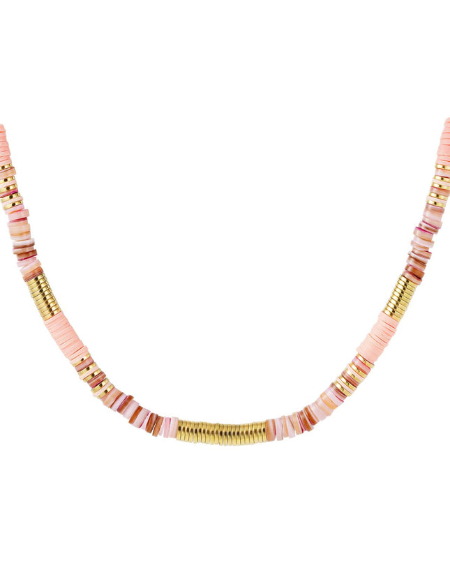 Ketting verschillende kralen Paars polymer clay