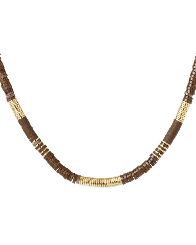 Ketting verschillende kralen Paars polymer clay