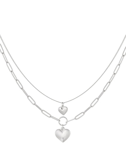 dubbele schakelketting met hartjes