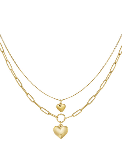 dubbele schakelketting met hartjes