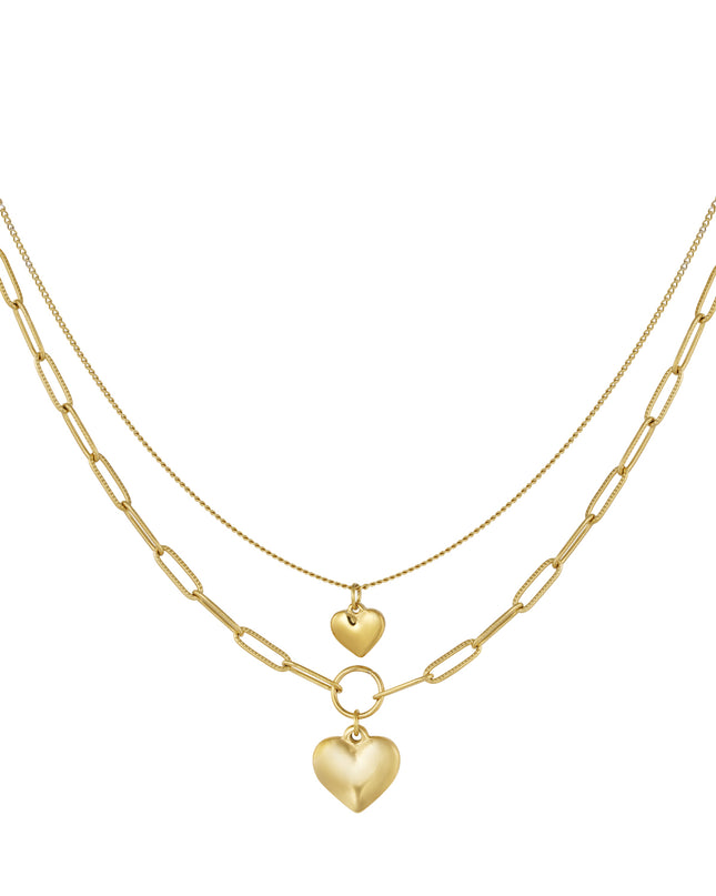 dubbele schakelketting met hartjes
