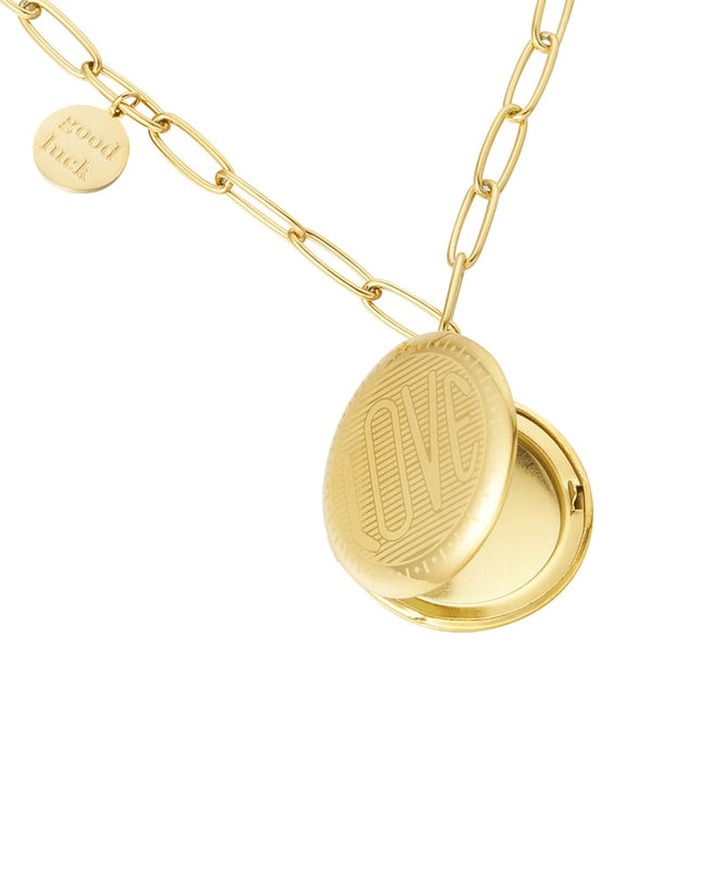 schakelketting ronde coin & good luck