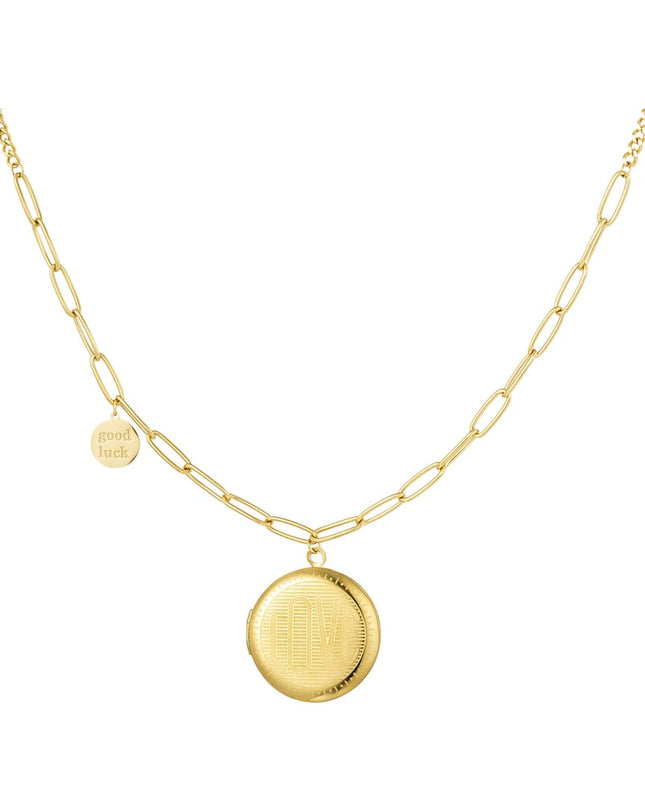schakelketting ronde coin & good luck