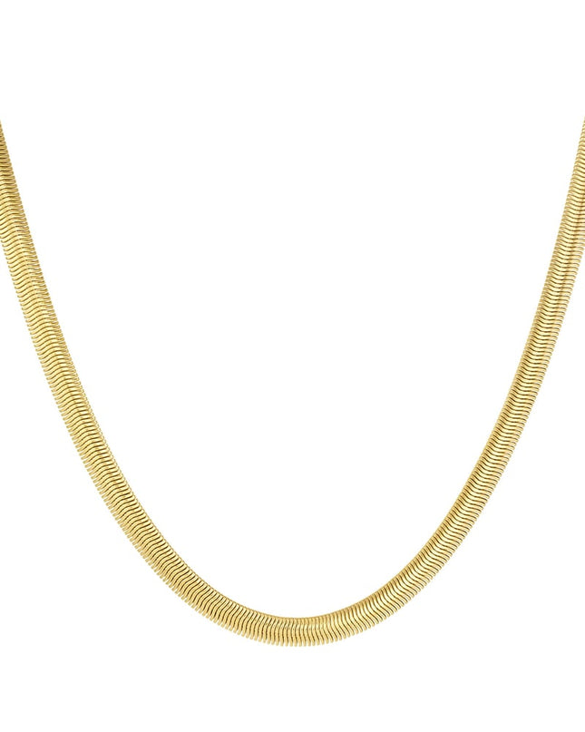 Unisex ketting plat met structuur - Goud kleur-6.0MM