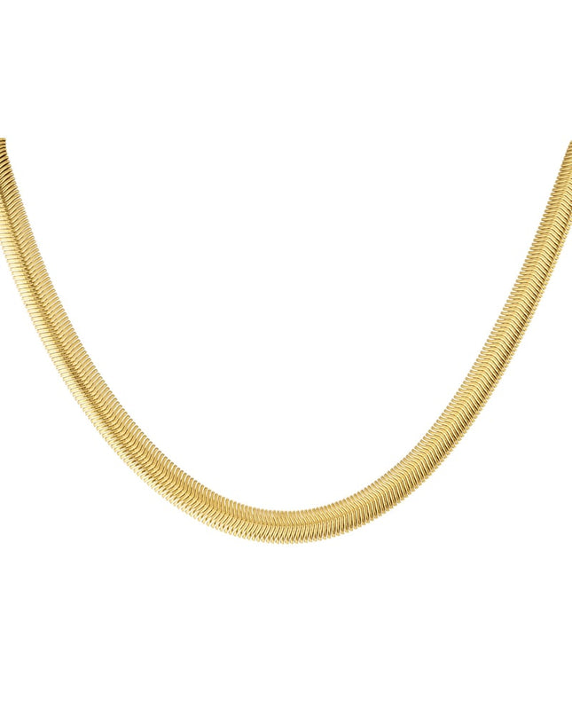 Unisex ketting plat gevlochten - zilver-8.0MM