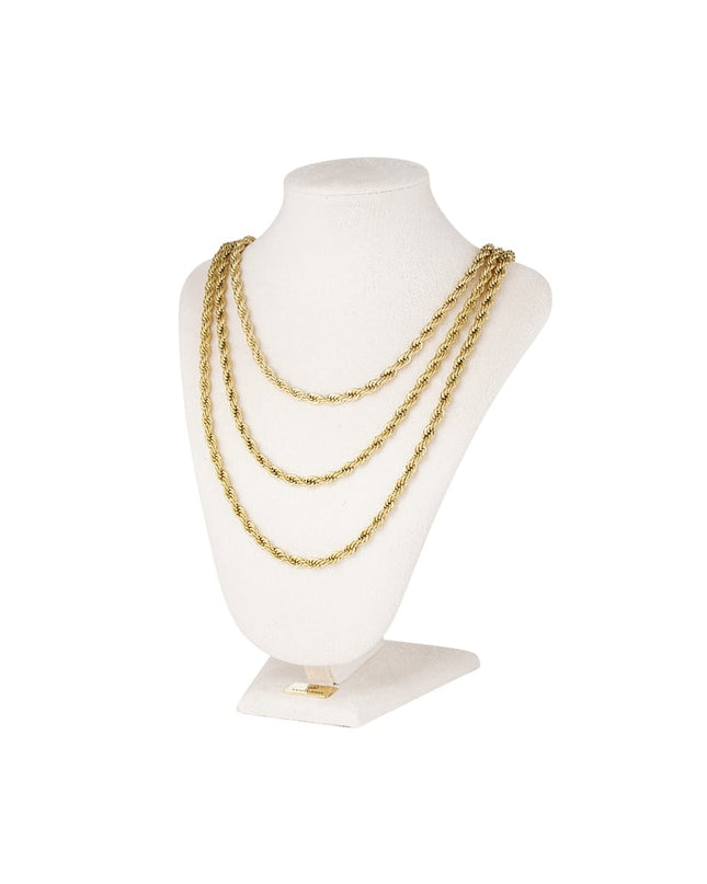 Unisex ketting dik gedraaid 60cm - Goud kleur-4.5MM