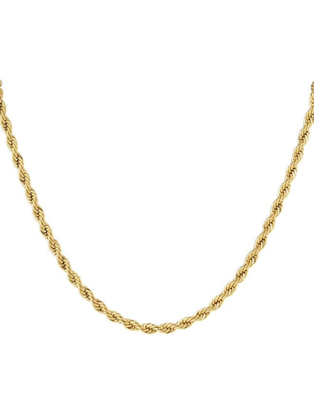 Unisex ketting dik gedraaid 60cm - Goud kleur-4.5MM