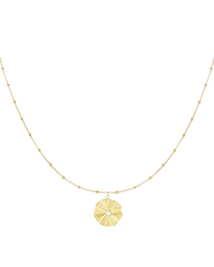 bolletjes ketting met simpele bloem