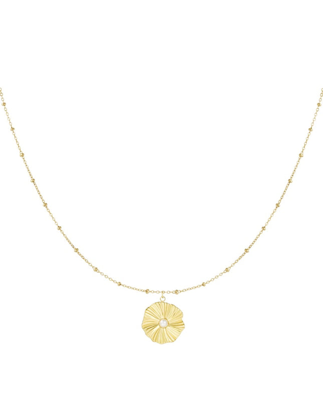 bolletjes ketting met simpele bloem