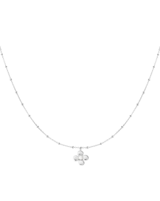 bloemen ketting met parel