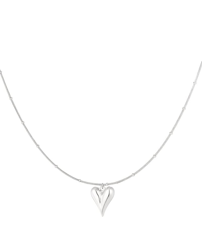 Bolletje ketting met iconisch hart medium