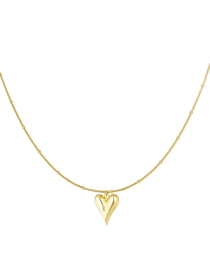 Bolletje ketting met iconisch hart medium