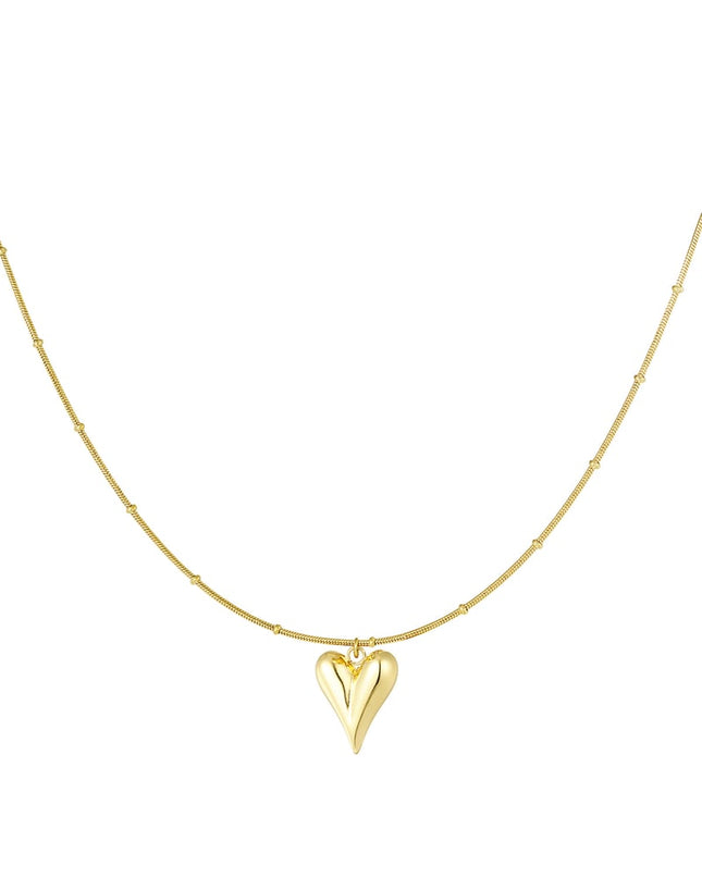 Bolletje ketting met iconisch hart medium