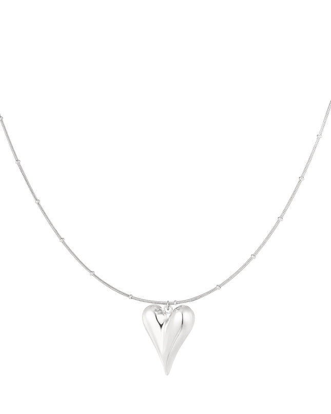 bolletjes ketting met iconische hart groot
