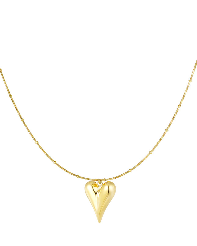 bolletjes ketting met iconische hart groot