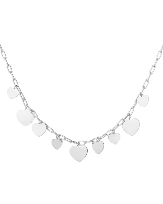 Platte grofhartvormige feest hanger ketting