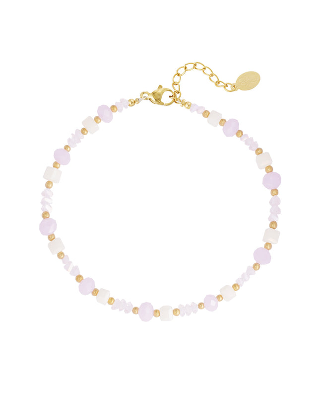 Strand vibe enkelbandje - groen/Goud kleur