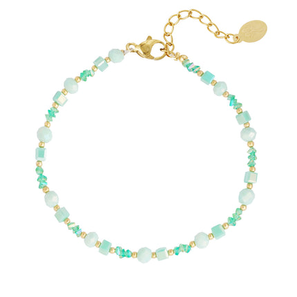 Strand vibe enkelbandje - groen/Goud kleur