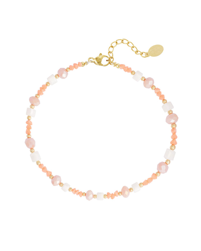 Strand vibe enkelbandje - groen/Goud kleur