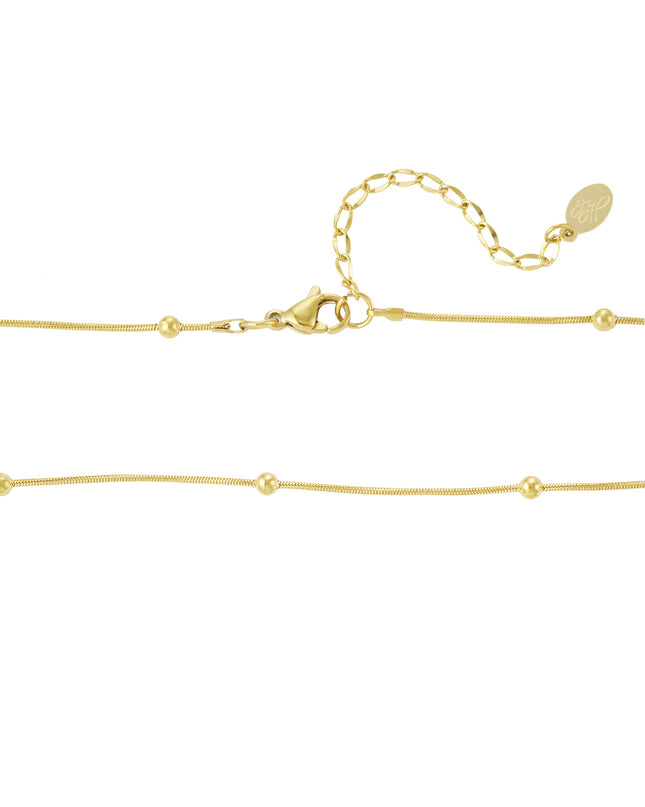bolletjes ketting met hartje klein