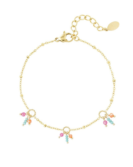 Anklet summer fiesta - pink orange
